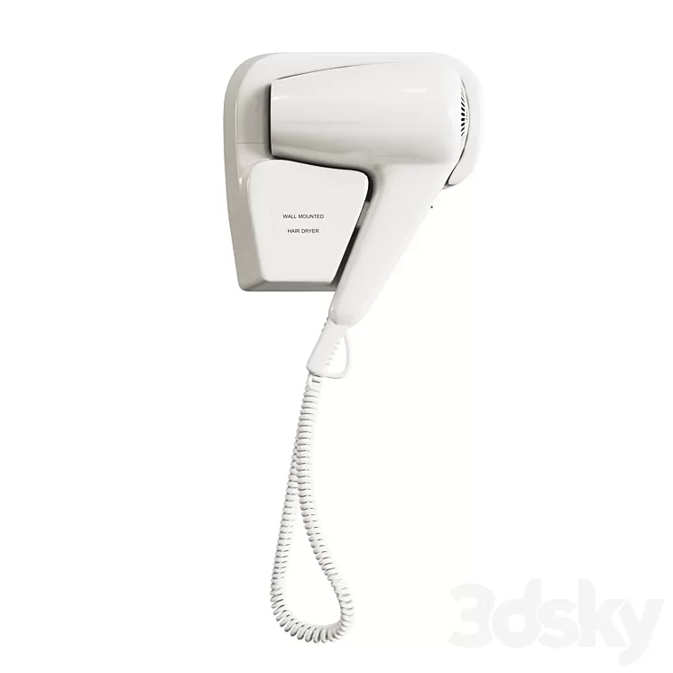 Wall mount hair dryer 3D Model