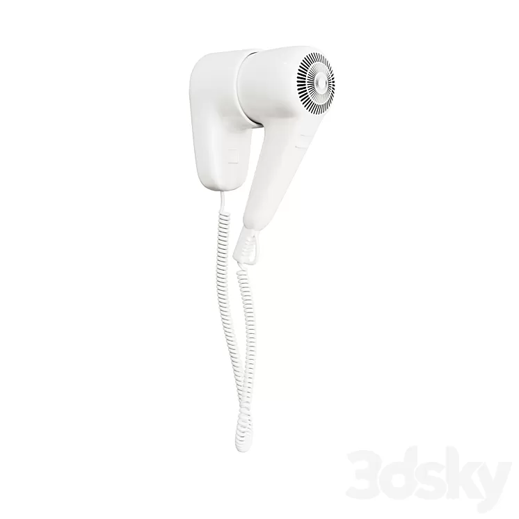 Wall mount hair dryer 3D Model