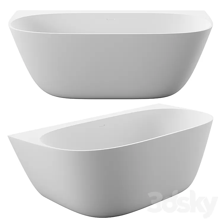 Wall-mounted bathtub Salini SOFIA WALL 3D Model Free