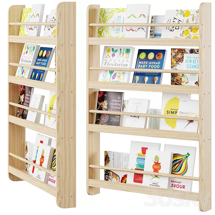 Wall mounted cookbook shelf by Minime 3D Model