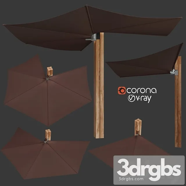 Wall Mounted Garden Umbrella 3D Model Free