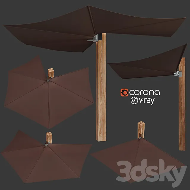 Wall-mounted Garden umbrella Free Download