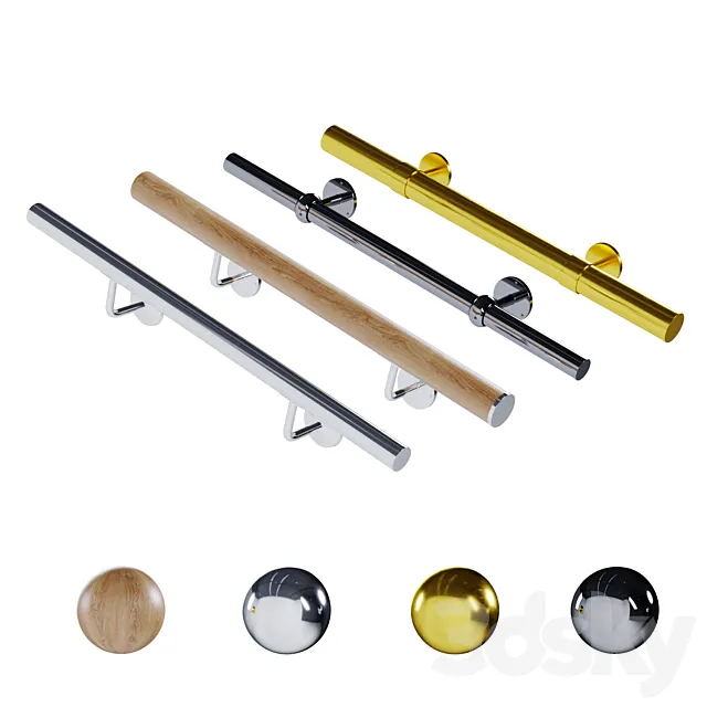 Wall-mounted handrails 3D Model