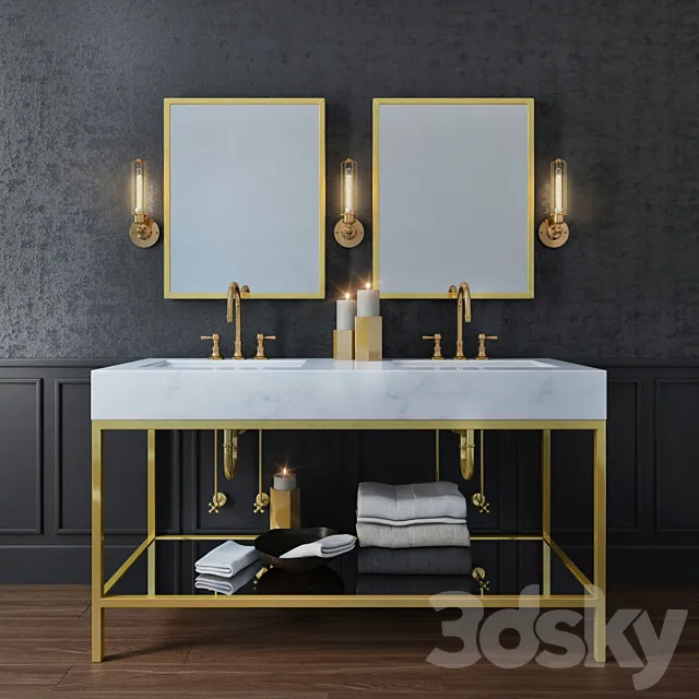 Wall-mounted washbasin Hudson Restoration Hardware 3DModel