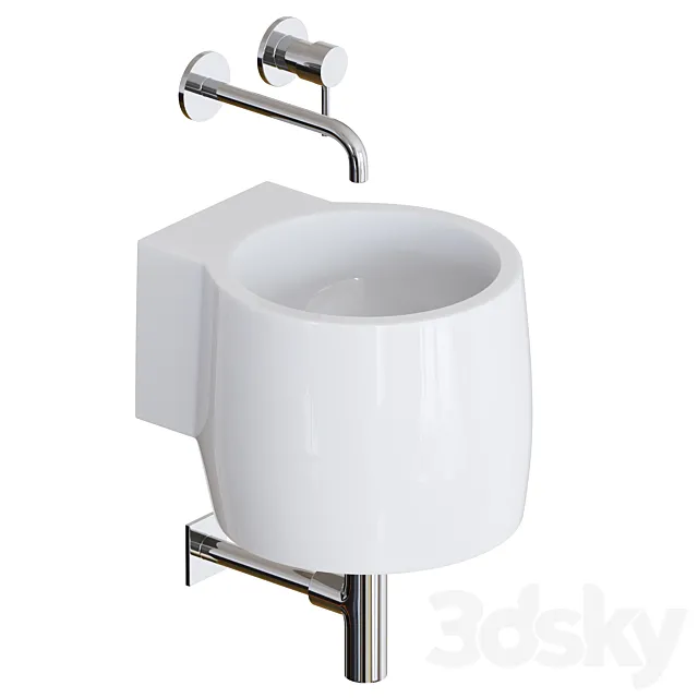 Wall-mounted washbasin sink 3D Model