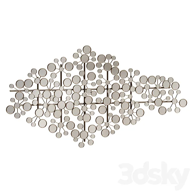 Wall Mural Oblishen Mirrored Metal Wall Sculpture Wall Decor 3D Model