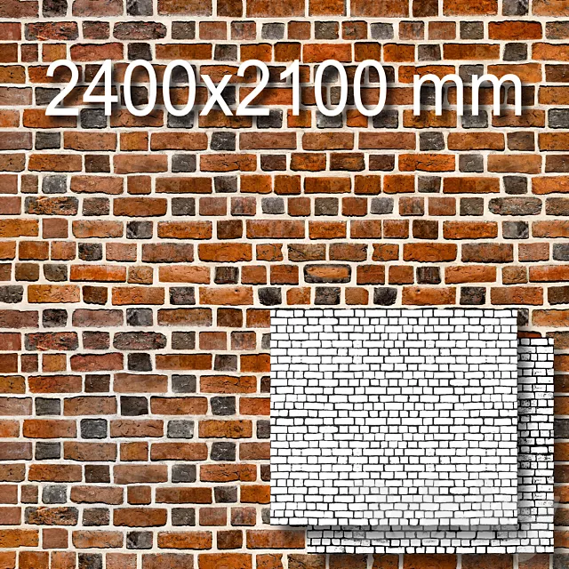 Wall of Ancient Brick Red Ancient Bricks Wall 3DModel