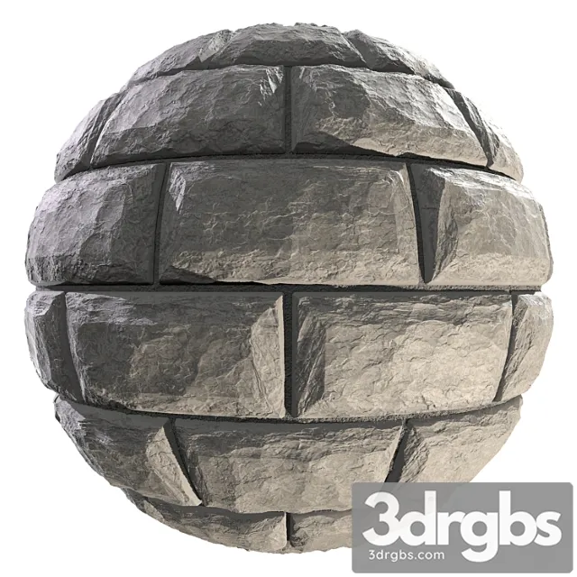 Wall Of White Wild Stone Material 3D Model Free