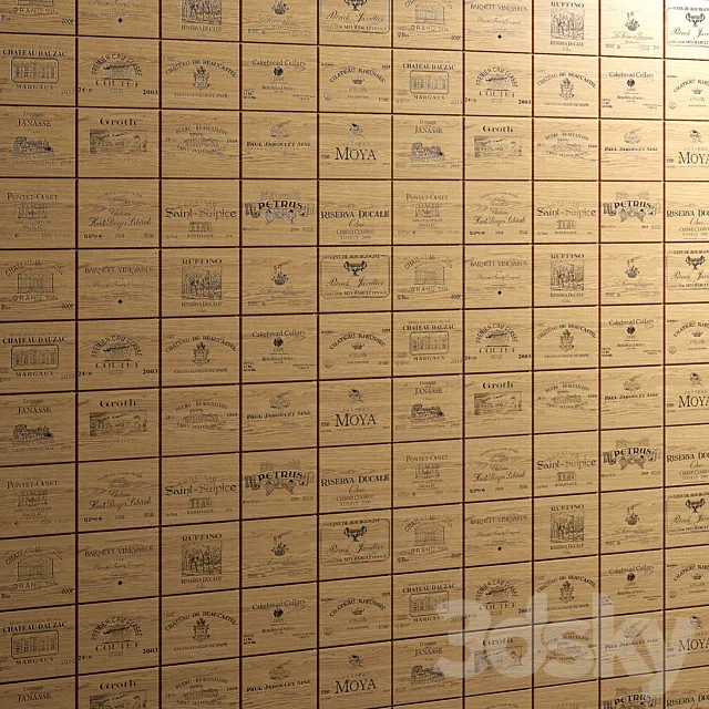 Wall of wine boxes 3DModel