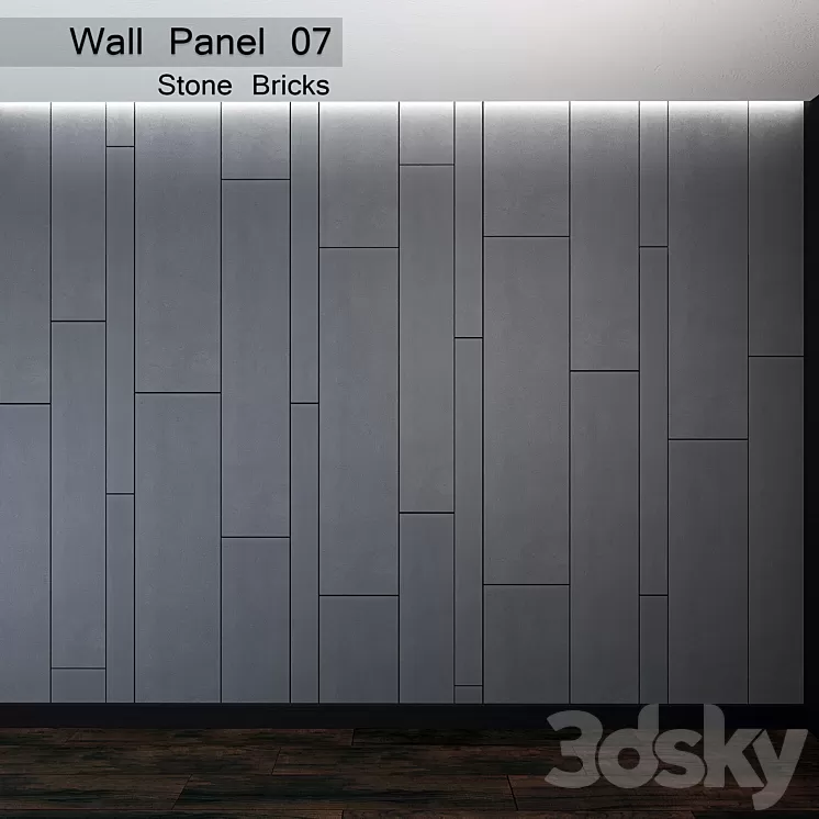 Wall Panel 07. Stone Bricks 3D Model