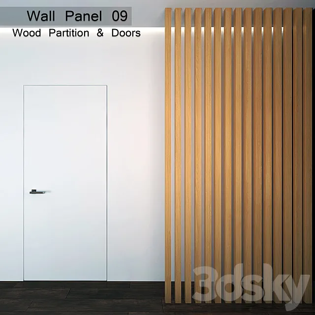 Wall Panel 09. Wood Parition 3DModel