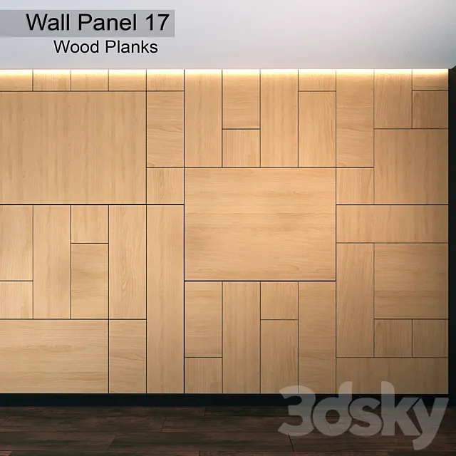 Wall Panel 17. Wood Planks 3D Model