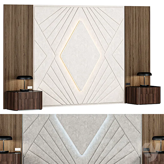Wall Panel Composition Bedroom 01 3D Model