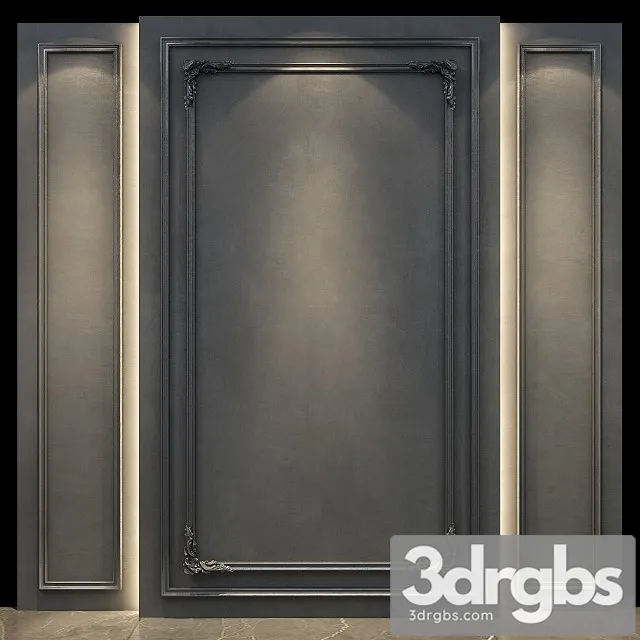 Wall Panel Gypsum Atucco Molding Set 02 3D Model Free