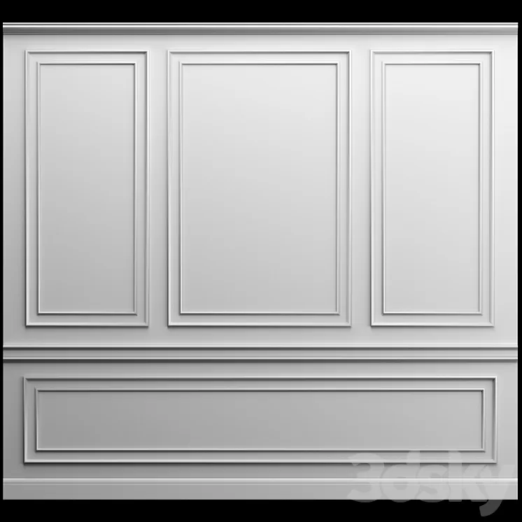Wall panel - gypsum stucco 3D Model