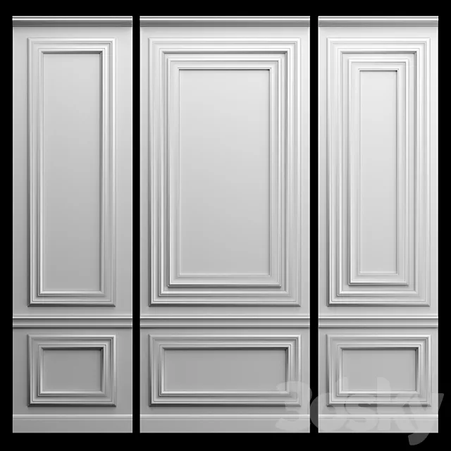 Wall panel - gypsum stucco 3D Model