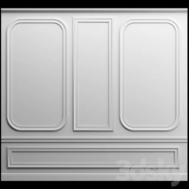 Wall panel - gypsum stucco 3D Model