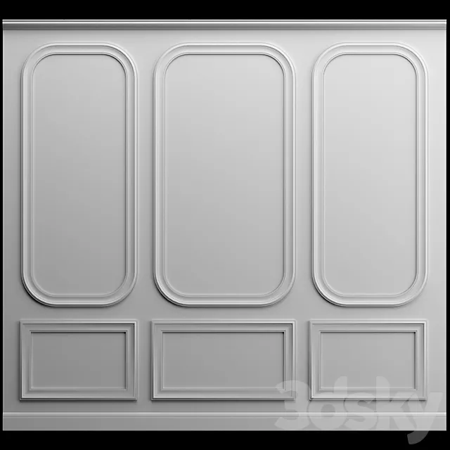 Wall panel - gypsum stucco 3D Model