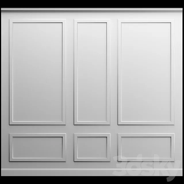 Wall panel - gypsum stucco 3D Model