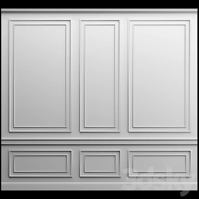 Wall panel - gypsum stucco 3D Model