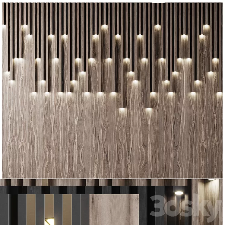 Wall panel set 2 3D Model Free