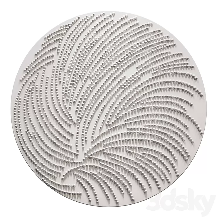 Wall panel White Round 3D Model Free