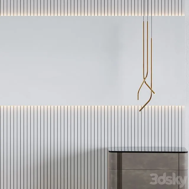 Wall panel with bedside table LIBRA by Sara Ferrari 3D Model