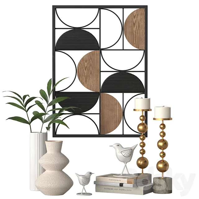 Wall panel with decor 3D Model