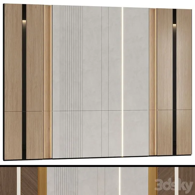 Wall panels in a modern minimalist style 4 3D Model