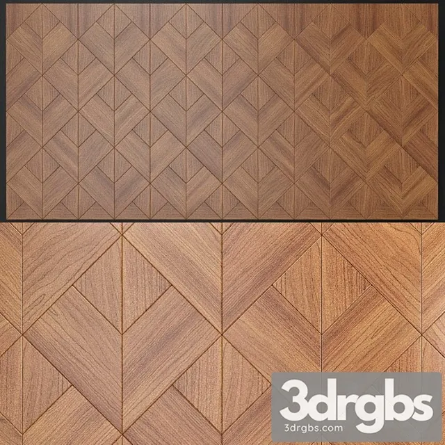 Wall panels made of wood 3D Model Free