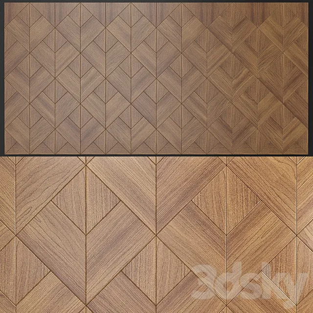 Wall panels made of wood 3D Model