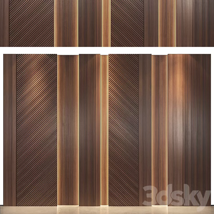 wall panels | set 121 3D Model Free