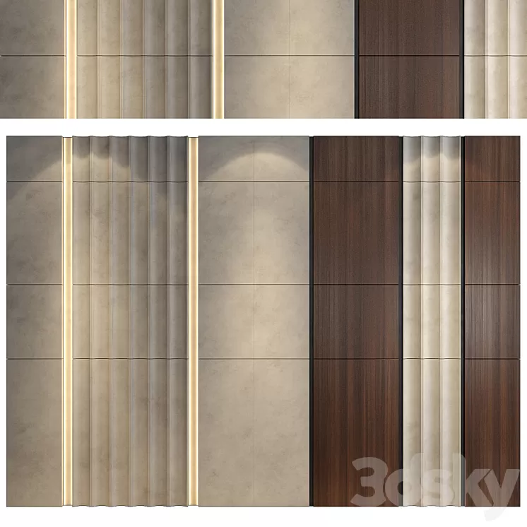wall panels | set 149 3D Model Free