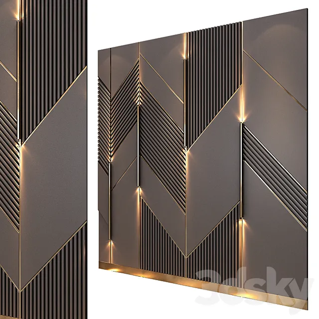 wall panels | set 159 3D Model