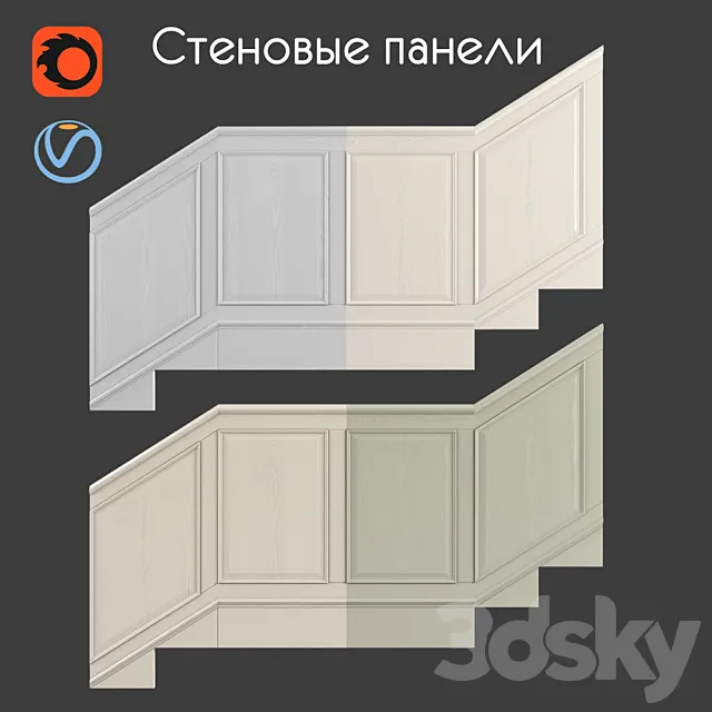 Wall panels set 2 3DModel