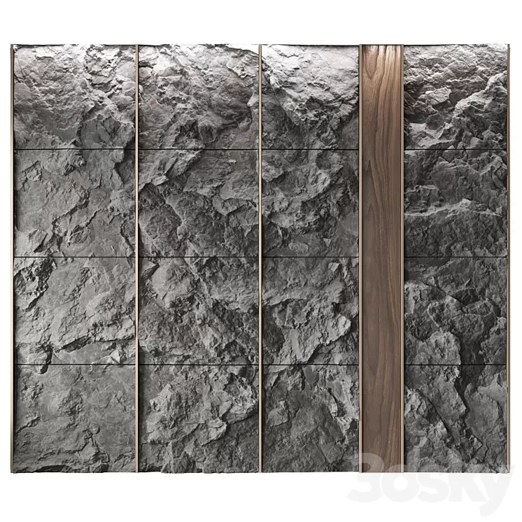 Wall rock panel 3D Model