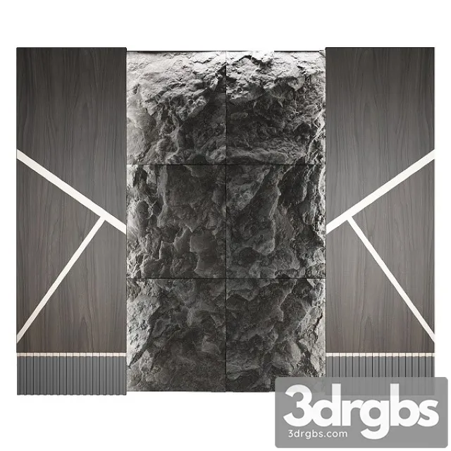 Wall Rock Panel N4 3D Model Free