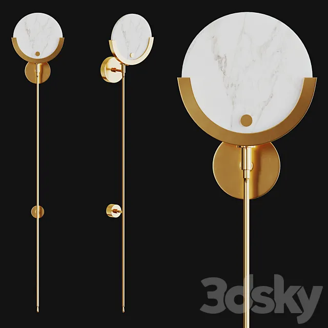 Wall sconce Irving made of metal and glass by Desondo 3D Model