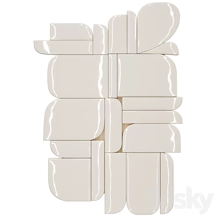 Wall sculpture by Eline Baas 01 3D Model Free
