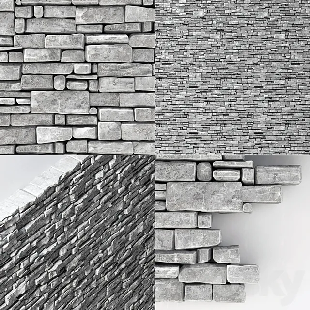 Wall stone clincer rock decor n2 3D Model