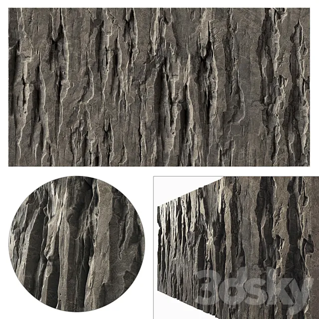 Wall stone slab rock mono n1 _ 3DModel