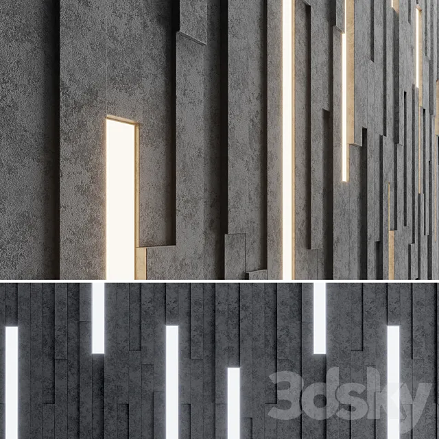 Wall Stone Stripes 3D Model