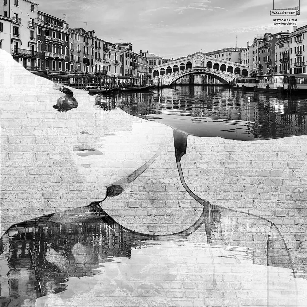 Wall Street - Grayscale Wallpaper 3D Model