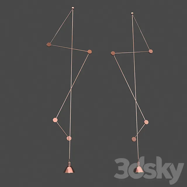 Wall String Ceiling Lamp 3DModel