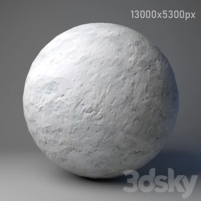 Wall texture with white aged plaster. PBR 3D Model