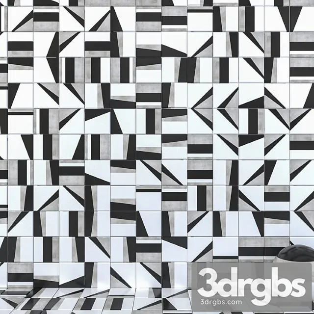 Wall tiles 265 edge mix set 1 3D Model Free