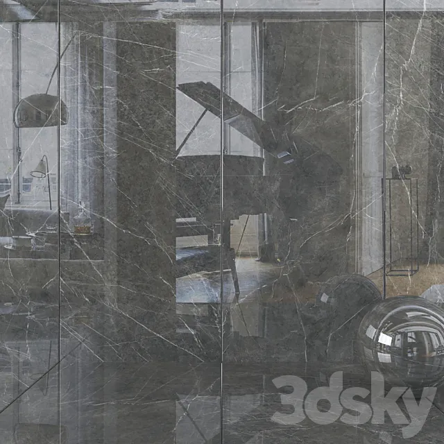 Wall tiles 292 Gray Stone Set 2 3D Model