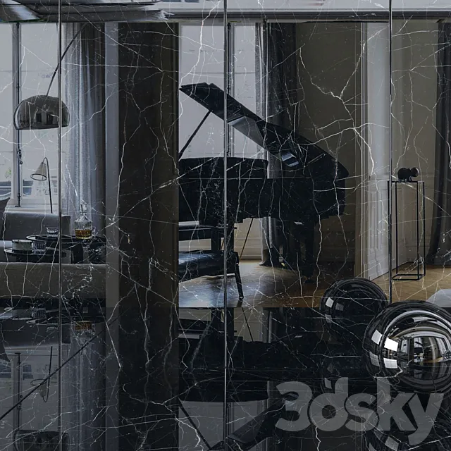 Wall tiles 294 Dream Black 3D Model