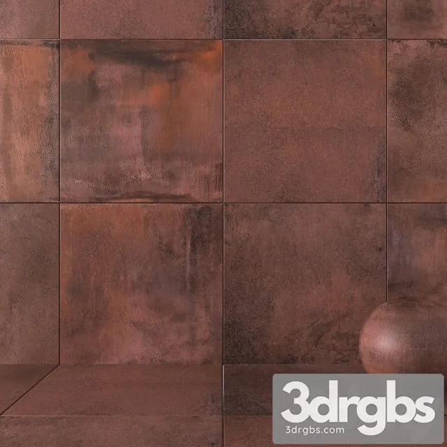 Wall tiles 351 corten 3D Model Free