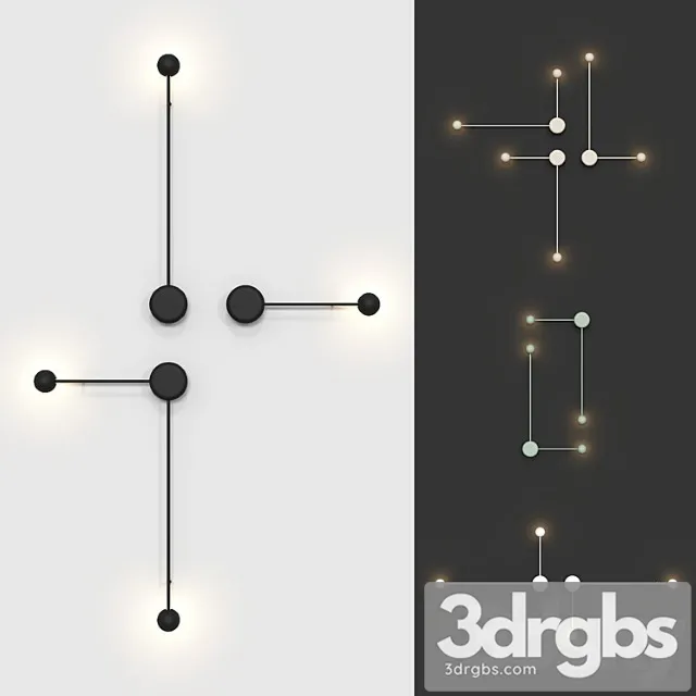 Wall vibia pin lamps (4 colors 4 options of placement) Free Download
